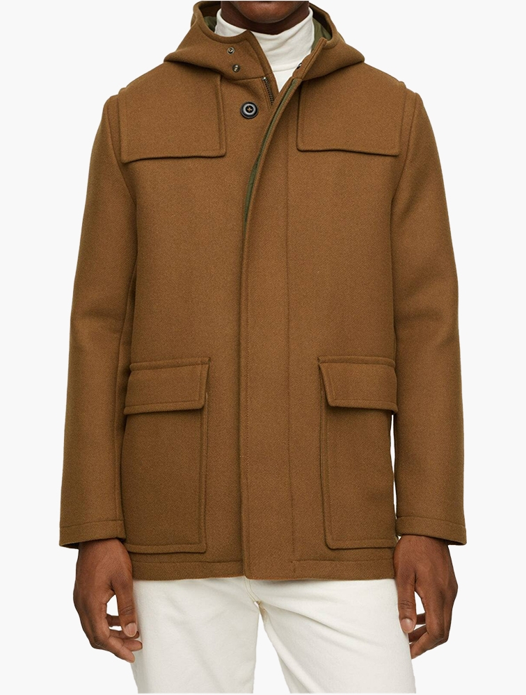 Mango hooded top wool coat